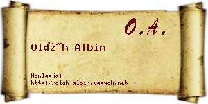 Oláh Albin névjegykártya