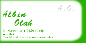albin olah business card